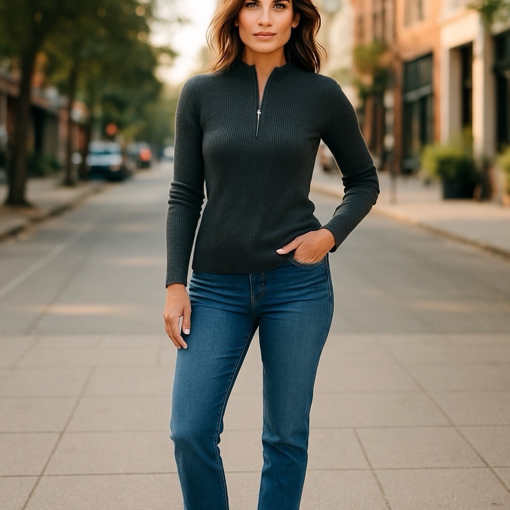 Vince Women's Gray Ribbed Long Sleeve  Size XS